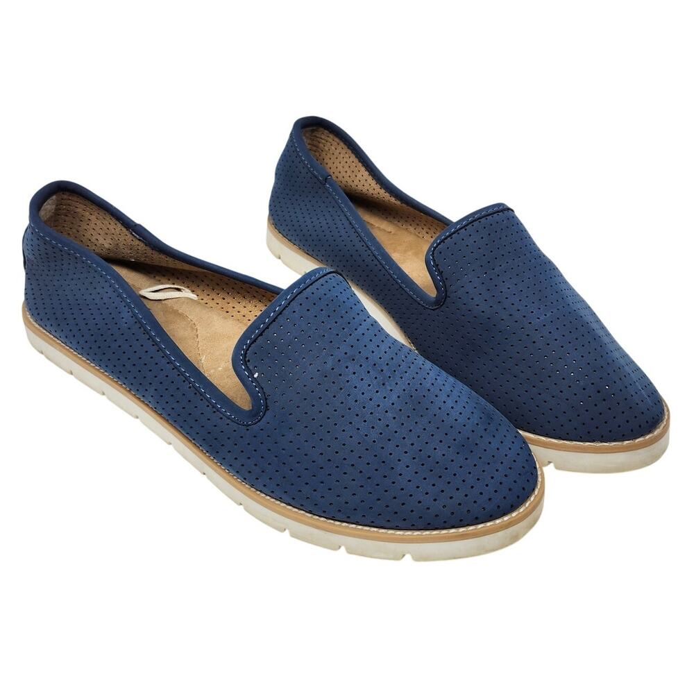 Cliffs by White Mountain Blue Suede Slip On Comfort Loafers Boat Shoes Size 9.5